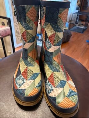 Western Chief Patchwork Rain Boots in Navy, Red, Cream, Green
